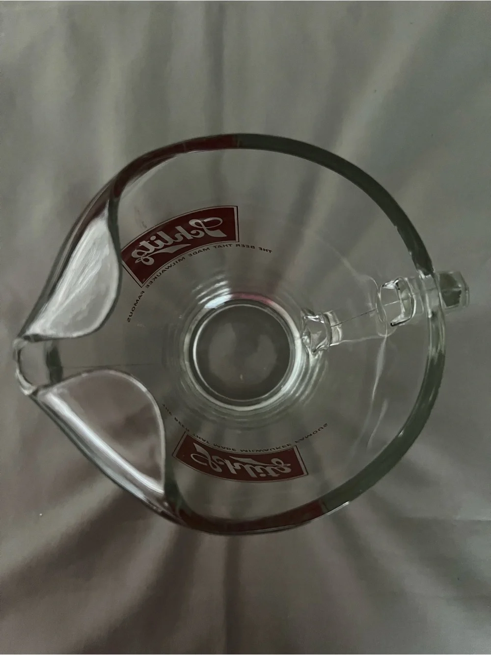 Vintage Schlitz Red & White Diamond logo Heavy Glass Beer Pitcher